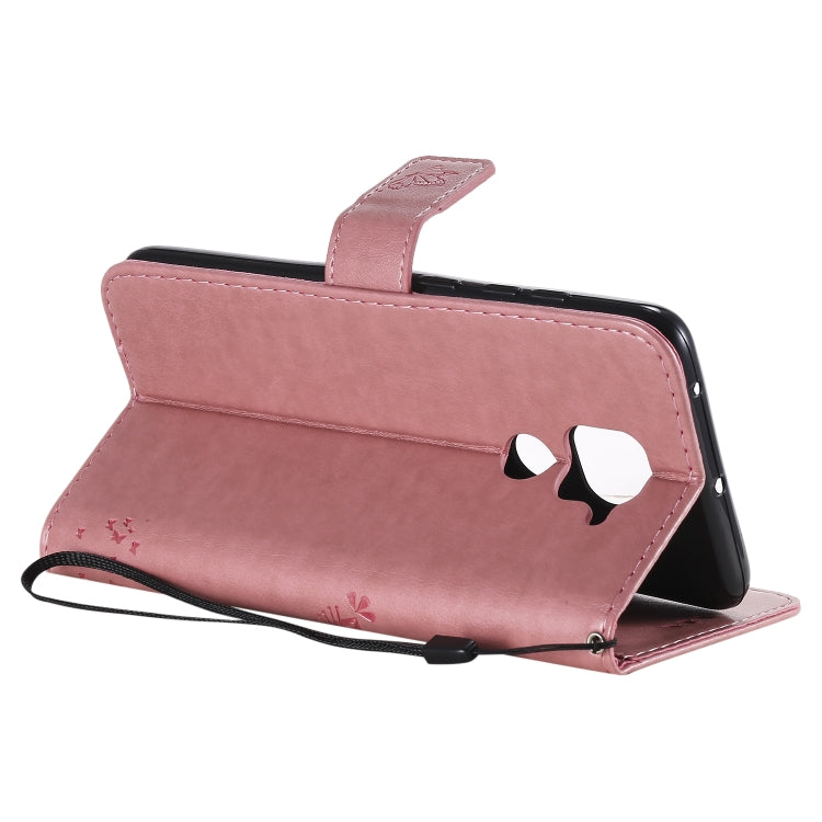 For Xiaomi Redmi Note 9 Tree & Cat Embossed Pattern Horizontal Flip Leather Case with Holder & Card Slots & Wallet & Lanyard