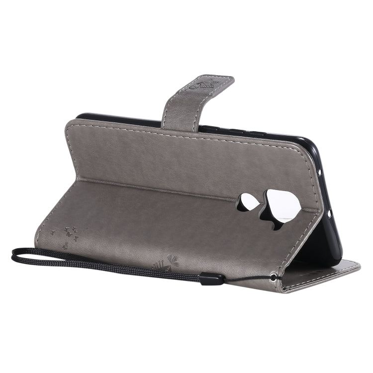 For Xiaomi Redmi Note 9 Tree & Cat Embossed Pattern Horizontal Flip Leather Case with Holder & Card Slots & Wallet & Lanyard