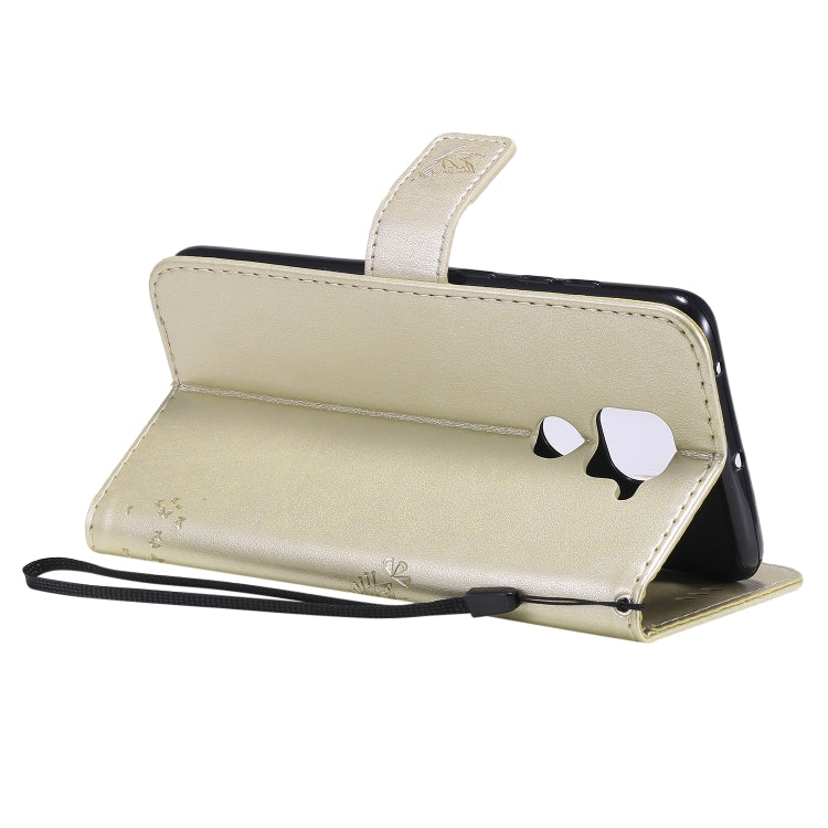 For Xiaomi Redmi Note 9 Tree & Cat Embossed Pattern Horizontal Flip Leather Case with Holder & Card Slots & Wallet & Lanyard