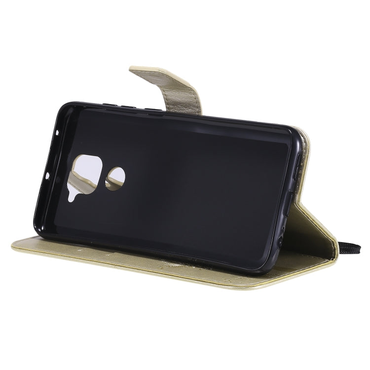 For Xiaomi Redmi Note 9 Tree & Cat Embossed Pattern Horizontal Flip Leather Case with Holder & Card Slots & Wallet & Lanyard