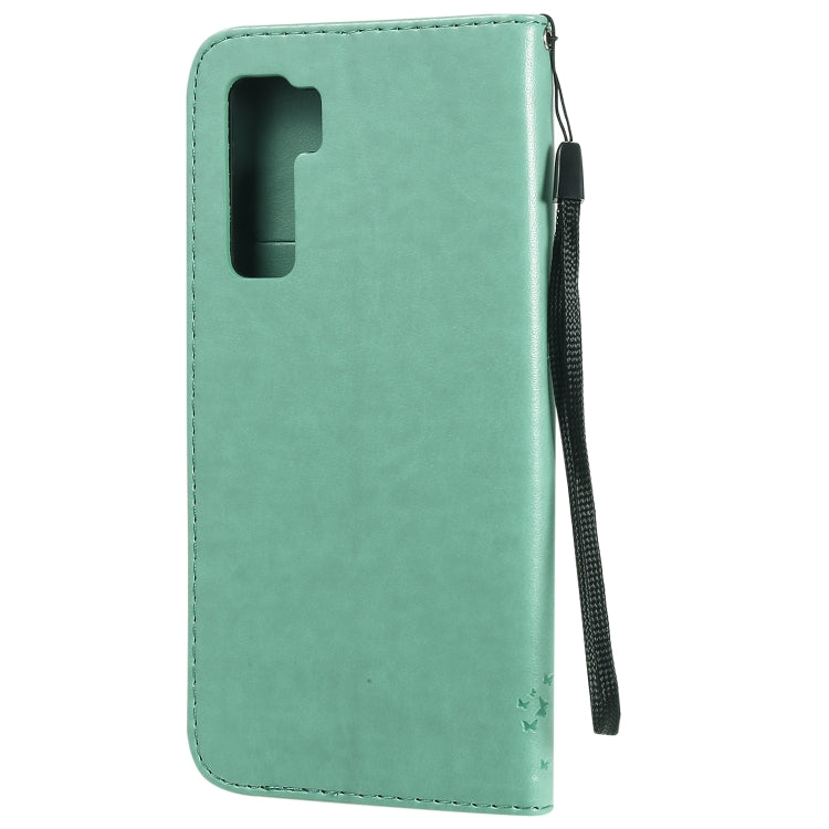 For Huawei Nova 7 SE Tree & Cat Embossed Pattern Horizontal Flip Leather Case with Holder & Card Slots & Wallet & Lanyard