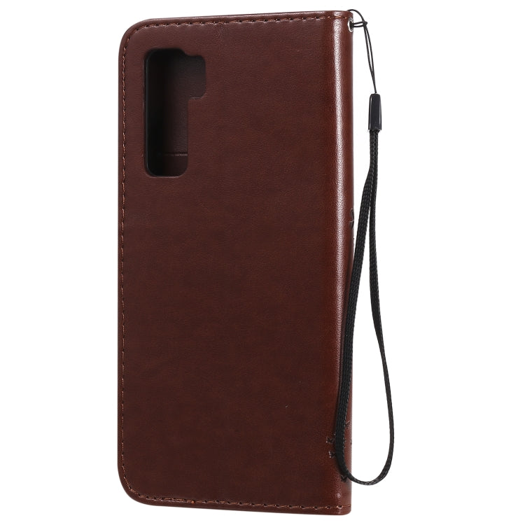 For Huawei Nova 7 SE Tree & Cat Embossed Pattern Horizontal Flip Leather Case with Holder & Card Slots & Wallet & Lanyard