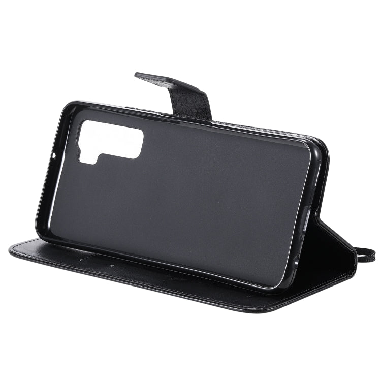 For Huawei Nova 7 SE Tree & Cat Embossed Pattern Horizontal Flip Leather Case with Holder & Card Slots & Wallet & Lanyard