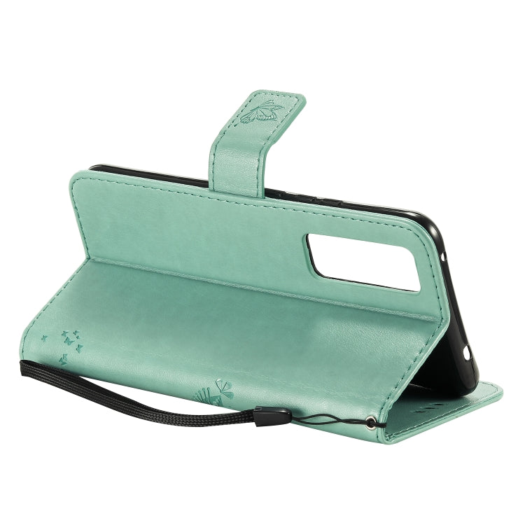 For Huawei Nova 7 Tree & Cat Embossed Pattern Horizontal Flip Leather Case with Holder & Card Slots & Wallet & Lanyard