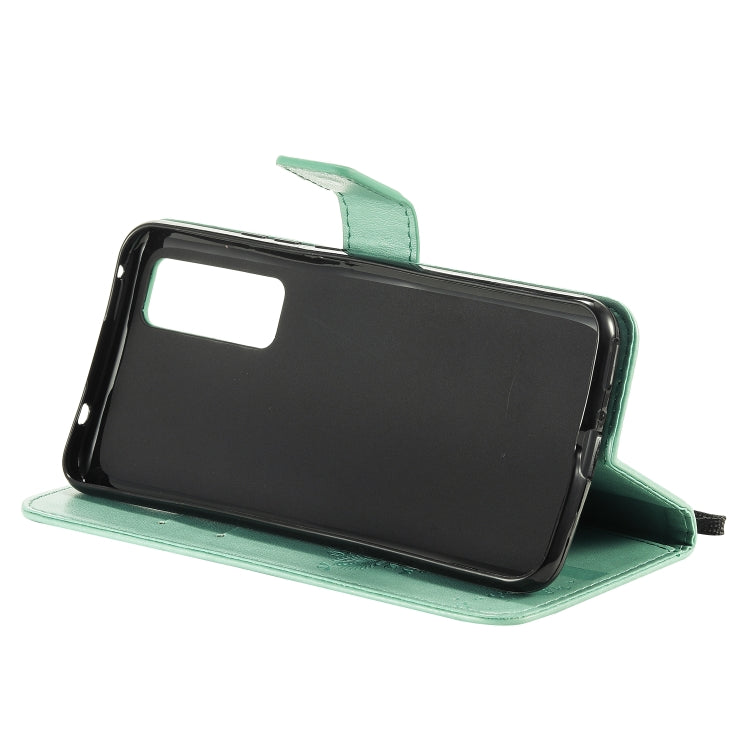 For Huawei Nova 7 Tree & Cat Embossed Pattern Horizontal Flip Leather Case with Holder & Card Slots & Wallet & Lanyard