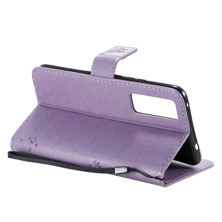 For Huawei Nova 7 Tree & Cat Embossed Pattern Horizontal Flip Leather Case with Holder & Card Slots & Wallet & Lanyard