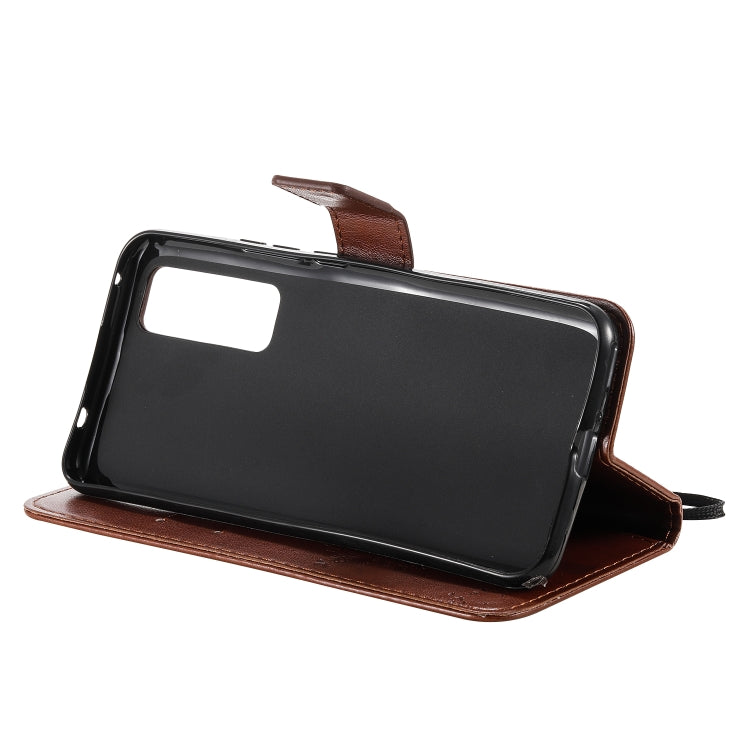 For Huawei Nova 7 Tree & Cat Embossed Pattern Horizontal Flip Leather Case with Holder & Card Slots & Wallet & Lanyard