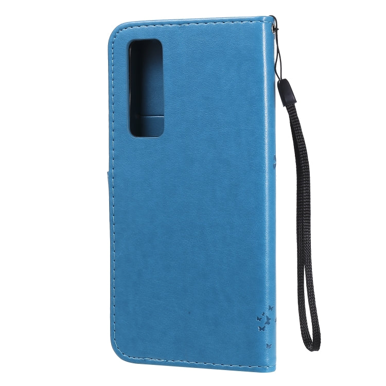For Huawei Nova 7 Tree & Cat Embossed Pattern Horizontal Flip Leather Case with Holder & Card Slots & Wallet & Lanyard