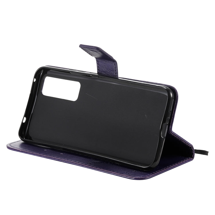 For Huawei Nova 7 Tree & Cat Embossed Pattern Horizontal Flip Leather Case with Holder & Card Slots & Wallet & Lanyard