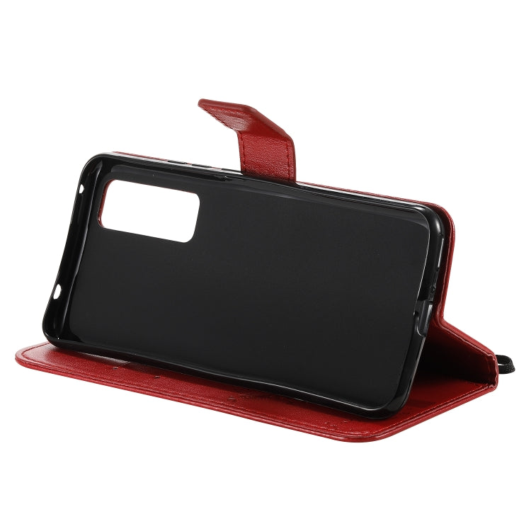 For Huawei Nova 7 Tree & Cat Embossed Pattern Horizontal Flip Leather Case with Holder & Card Slots & Wallet & Lanyard