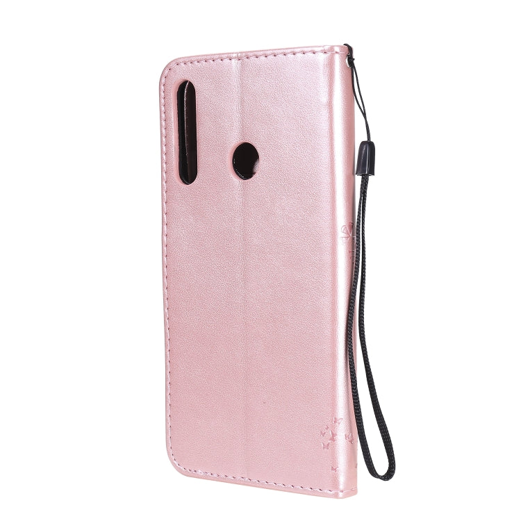 For Huawei P40 Lite E Tree & Cat Embossed Pattern Horizontal Flip Leather Case with Holder & Card Slots & Wallet & Lanyard
