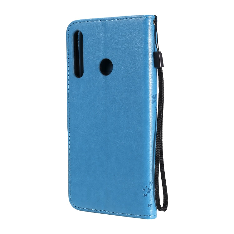 For Huawei P40 Lite E Tree & Cat Embossed Pattern Horizontal Flip Leather Case with Holder & Card Slots & Wallet & Lanyard