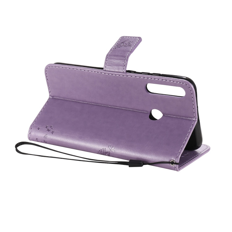 For Huawei P40 Lite E Tree & Cat Embossed Pattern Horizontal Flip Leather Case with Holder & Card Slots & Wallet & Lanyard