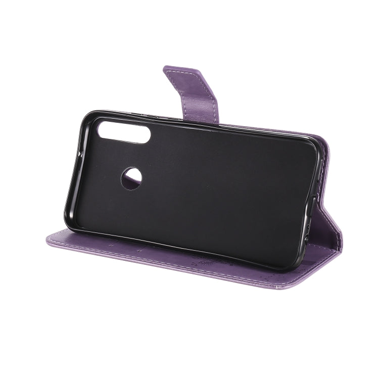 For Huawei P40 Lite E Tree & Cat Embossed Pattern Horizontal Flip Leather Case with Holder & Card Slots & Wallet & Lanyard