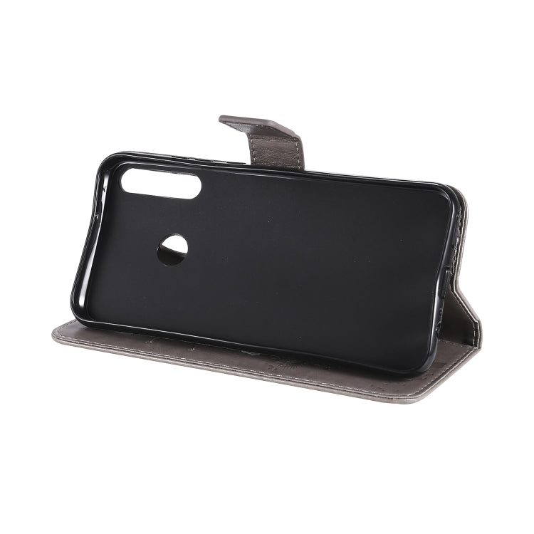 For Huawei P40 Lite E Tree & Cat Embossed Pattern Horizontal Flip Leather Case with Holder & Card Slots & Wallet & Lanyard