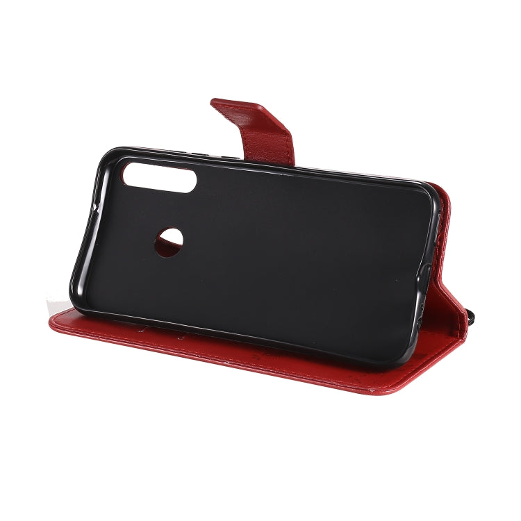 For Huawei P40 Lite E Tree & Cat Embossed Pattern Horizontal Flip Leather Case with Holder & Card Slots & Wallet & Lanyard