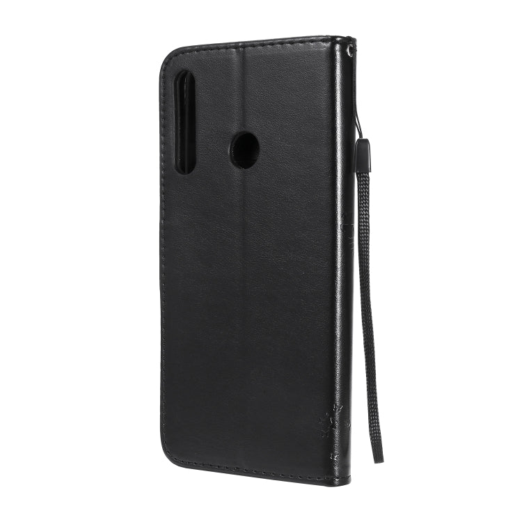 For Huawei P40 Lite E Tree & Cat Embossed Pattern Horizontal Flip Leather Case with Holder & Card Slots & Wallet & Lanyard