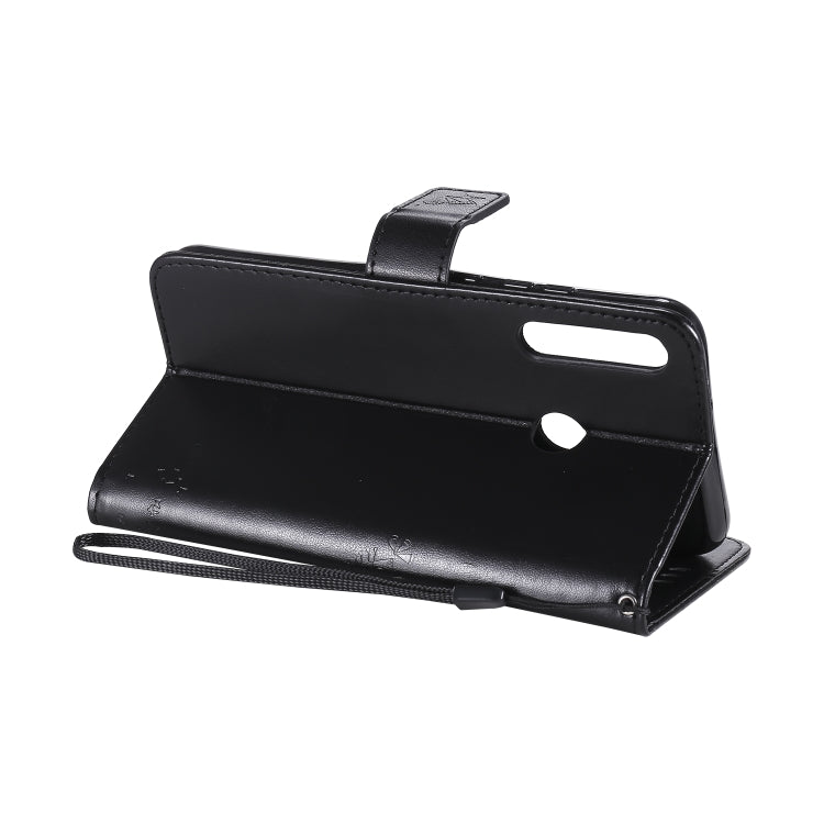 For Huawei P40 Lite E Tree & Cat Embossed Pattern Horizontal Flip Leather Case with Holder & Card Slots & Wallet & Lanyard