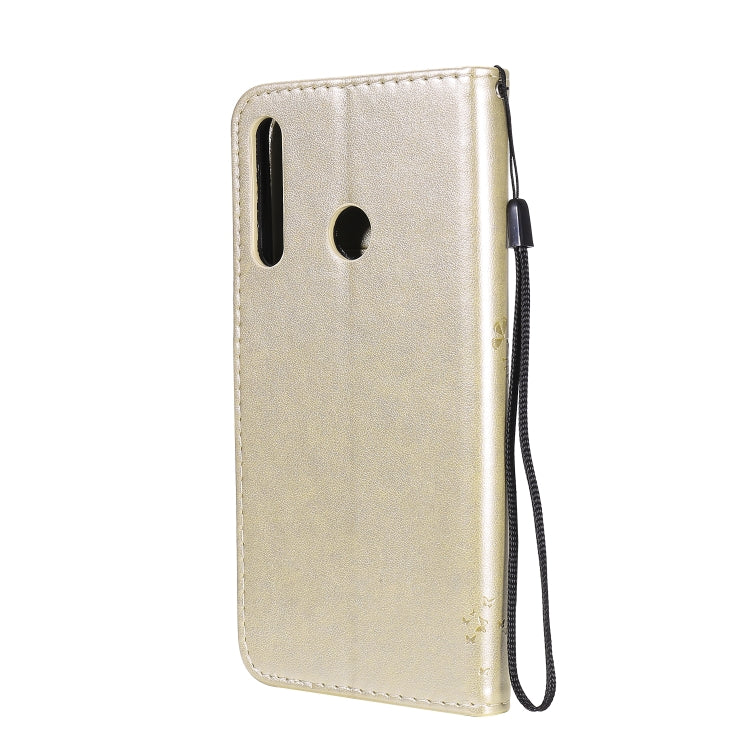 For Huawei P40 Lite E Tree & Cat Embossed Pattern Horizontal Flip Leather Case with Holder & Card Slots & Wallet & Lanyard
