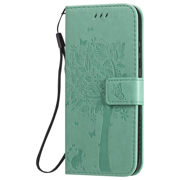 For Huawei P Smart 2020 Tree & Cat Embossed Pattern Horizontal Flip Leather Case with Holder & Card Slots & Wallet & Lanyard