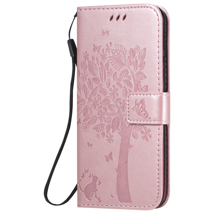 For Huawei P Smart 2020 Tree & Cat Embossed Pattern Horizontal Flip Leather Case with Holder & Card Slots & Wallet & Lanyard
