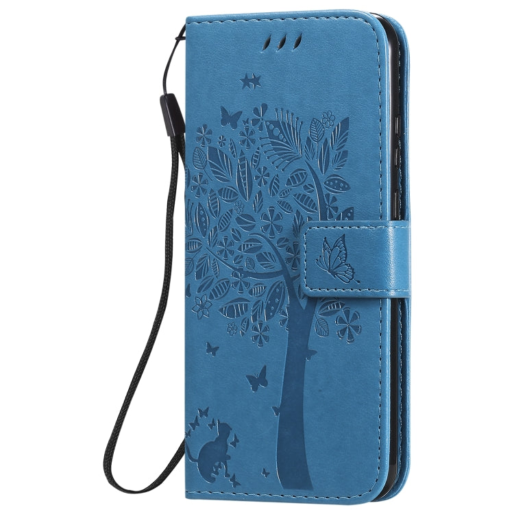 For Huawei P Smart 2020 Tree & Cat Embossed Pattern Horizontal Flip Leather Case with Holder & Card Slots & Wallet & Lanyard