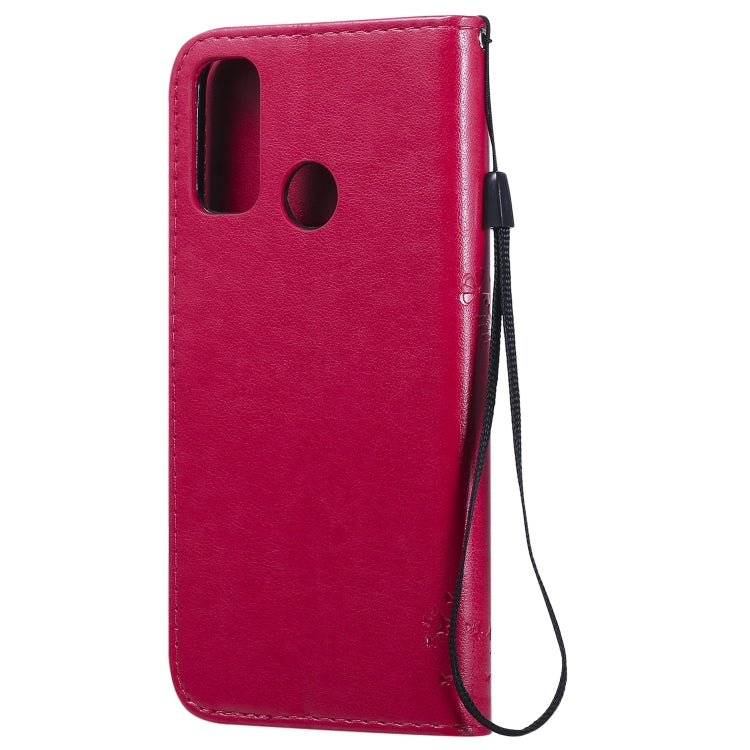 For Huawei P Smart 2020 Tree & Cat Embossed Pattern Horizontal Flip Leather Case with Holder & Card Slots & Wallet & Lanyard