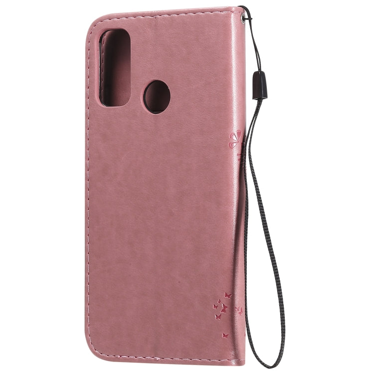 For Huawei P Smart 2020 Tree & Cat Embossed Pattern Horizontal Flip Leather Case with Holder & Card Slots & Wallet & Lanyard