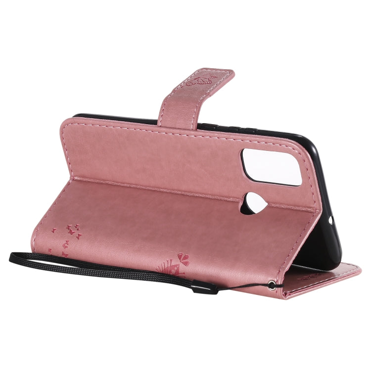 For Huawei P Smart 2020 Tree & Cat Embossed Pattern Horizontal Flip Leather Case with Holder & Card Slots & Wallet & Lanyard