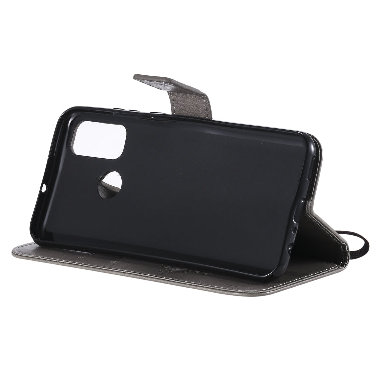 For Huawei P Smart 2020 Tree & Cat Embossed Pattern Horizontal Flip Leather Case with Holder & Card Slots & Wallet & Lanyard