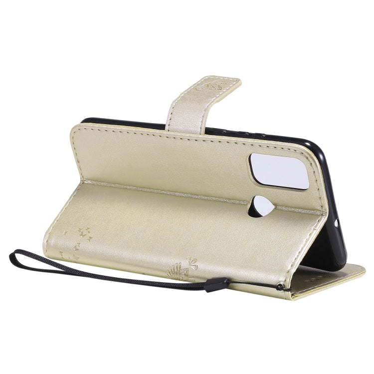 For Huawei P Smart 2020 Tree & Cat Embossed Pattern Horizontal Flip Leather Case with Holder & Card Slots & Wallet & Lanyard