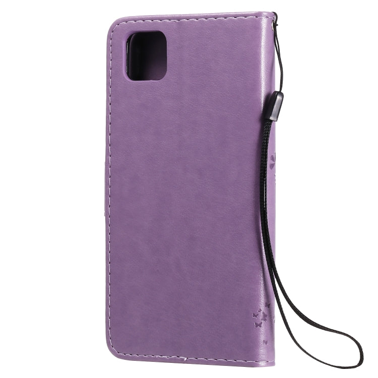For Huawei Y5p Tree & Cat Embossed Pattern Horizontal Flip Leather Case with Holder & Card Slots & Wallet & Lanyard