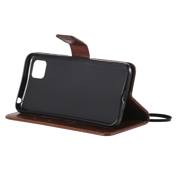 For Huawei Y5p Tree & Cat Embossed Pattern Horizontal Flip Leather Case with Holder & Card Slots & Wallet & Lanyard