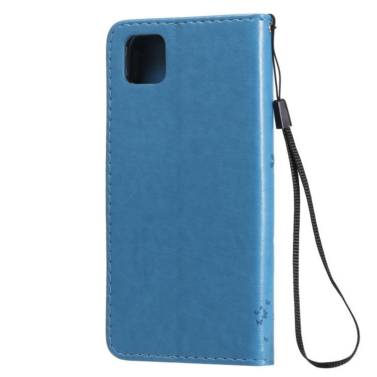 For Huawei Y5p Tree & Cat Embossed Pattern Horizontal Flip Leather Case with Holder & Card Slots & Wallet & Lanyard