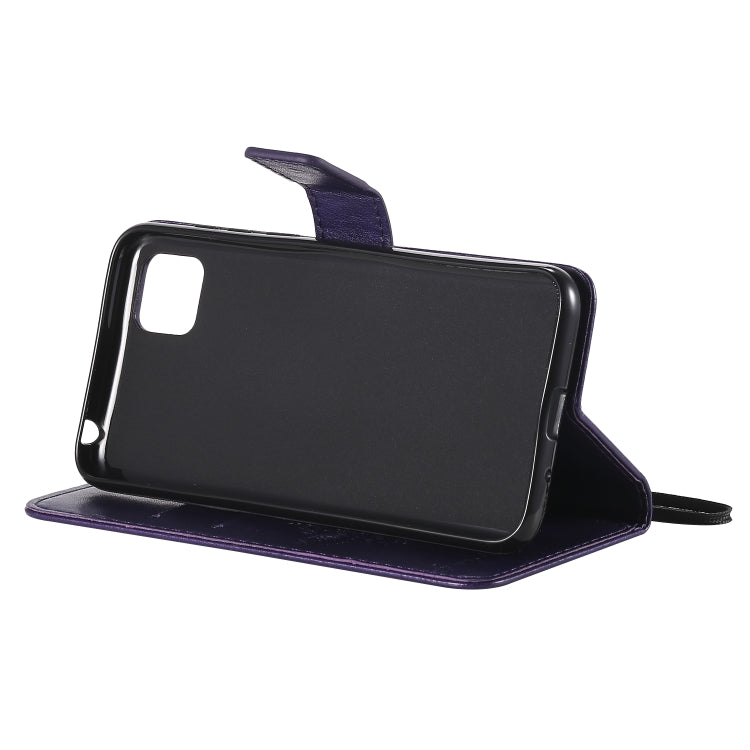 For Huawei Y5p Tree & Cat Embossed Pattern Horizontal Flip Leather Case with Holder & Card Slots & Wallet & Lanyard