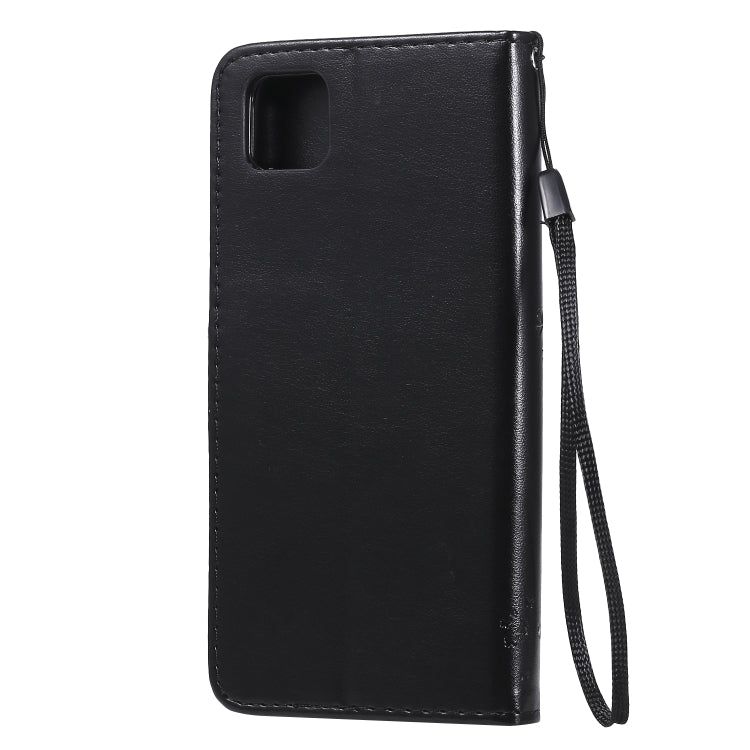 For Huawei Y5p Tree & Cat Embossed Pattern Horizontal Flip Leather Case with Holder & Card Slots & Wallet & Lanyard