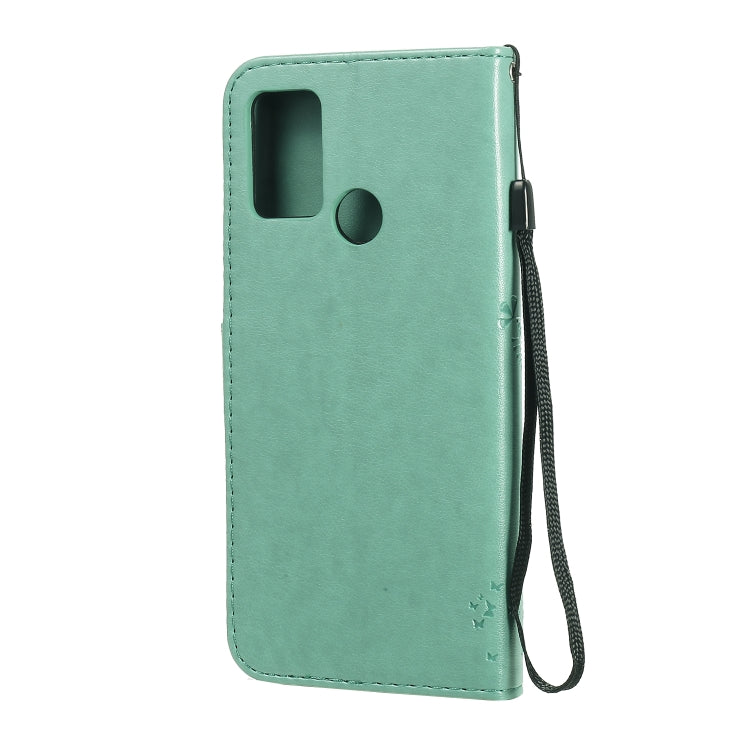 For Huawei Honor 9A Tree & Cat Embossed Pattern Horizontal Flip Leather Case with Holder & Card Slots & Wallet & Lanyard