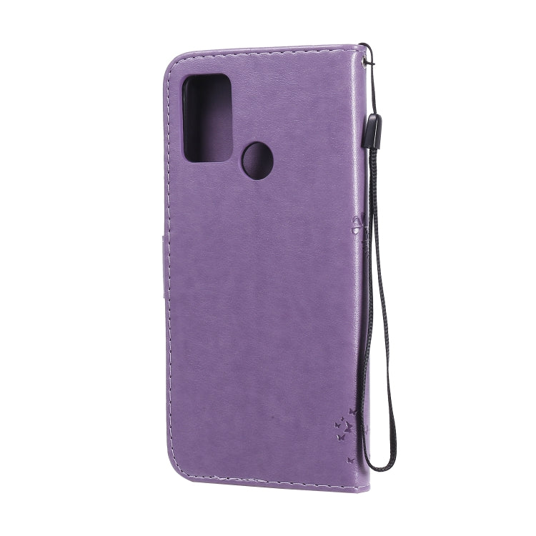 For Huawei Honor 9A Tree & Cat Embossed Pattern Horizontal Flip Leather Case with Holder & Card Slots & Wallet & Lanyard