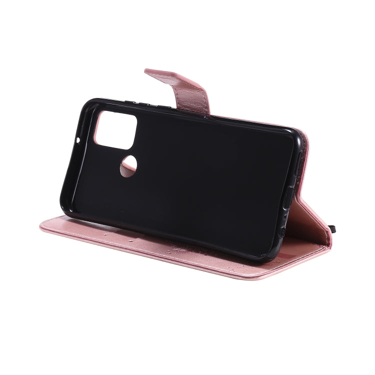 For Huawei Honor 9A Tree & Cat Embossed Pattern Horizontal Flip Leather Case with Holder & Card Slots & Wallet & Lanyard