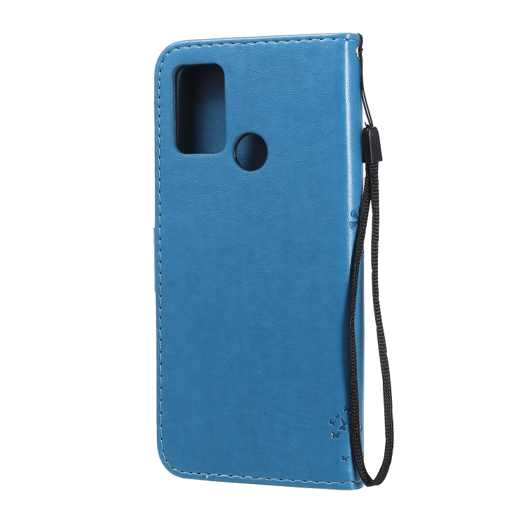 For Huawei Honor 9A Tree & Cat Embossed Pattern Horizontal Flip Leather Case with Holder & Card Slots & Wallet & Lanyard