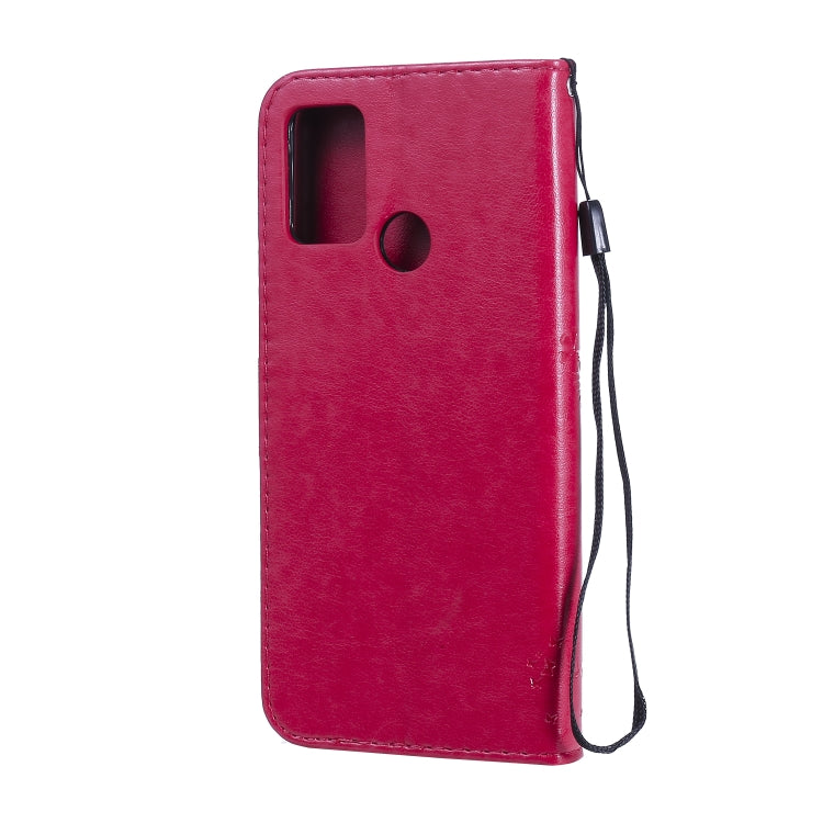 For Huawei Honor 9A Tree & Cat Embossed Pattern Horizontal Flip Leather Case with Holder & Card Slots & Wallet & Lanyard