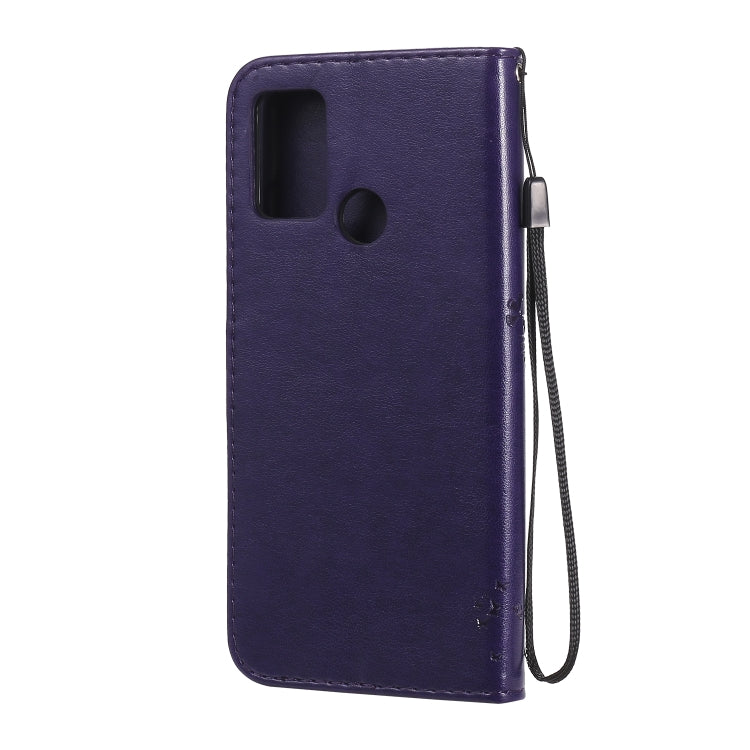 For Huawei Honor 9A Tree & Cat Embossed Pattern Horizontal Flip Leather Case with Holder & Card Slots & Wallet & Lanyard