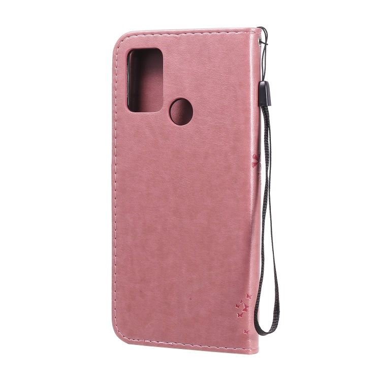 For Huawei Honor 9A Tree & Cat Embossed Pattern Horizontal Flip Leather Case with Holder & Card Slots & Wallet & Lanyard
