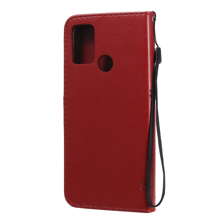 For Huawei Honor 9A Tree & Cat Embossed Pattern Horizontal Flip Leather Case with Holder & Card Slots & Wallet & Lanyard