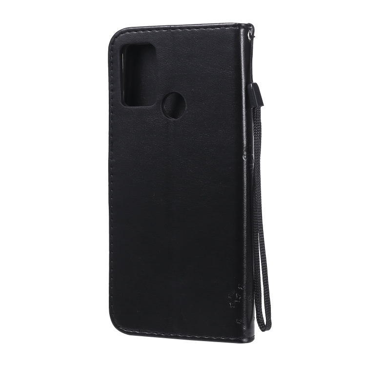 For Huawei Honor 9A Tree & Cat Embossed Pattern Horizontal Flip Leather Case with Holder & Card Slots & Wallet & Lanyard