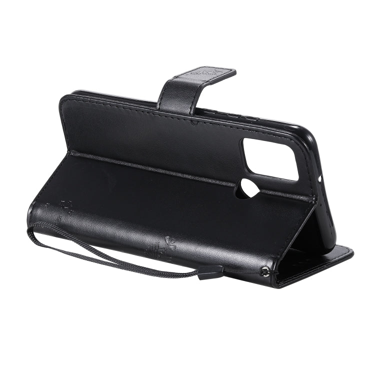 For Huawei Honor 9A Tree & Cat Embossed Pattern Horizontal Flip Leather Case with Holder & Card Slots & Wallet & Lanyard