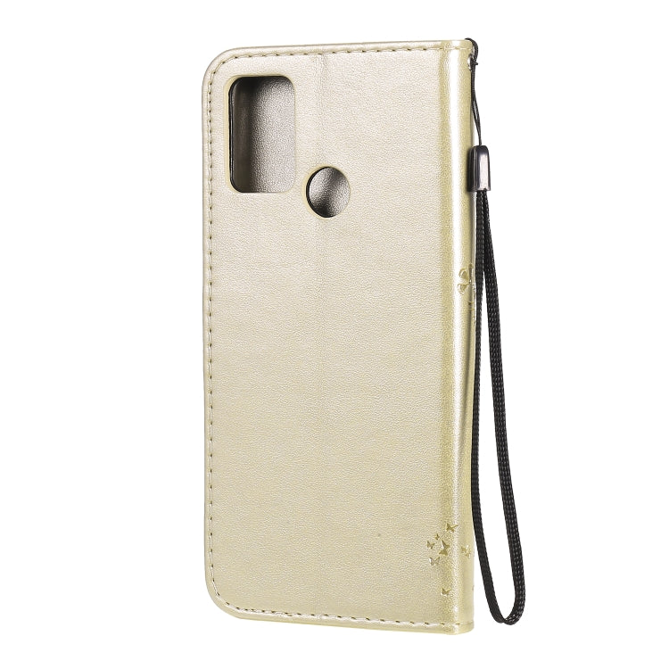 For Huawei Honor 9A Tree & Cat Embossed Pattern Horizontal Flip Leather Case with Holder & Card Slots & Wallet & Lanyard