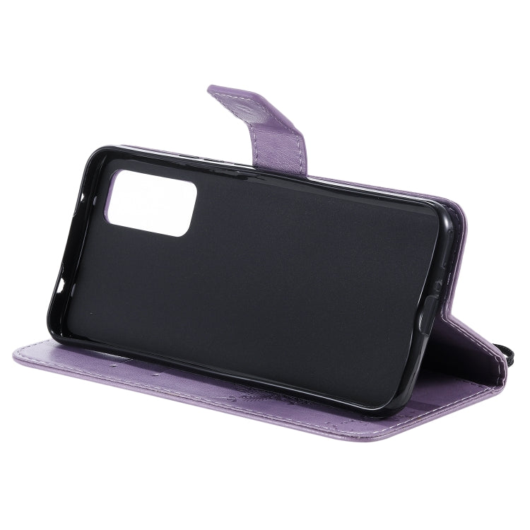 For Huawei Honor 30 Pro Tree & Cat Embossed Pattern Horizontal Flip Leather Case with Holder & Card Slots & Wallet & Lanyard