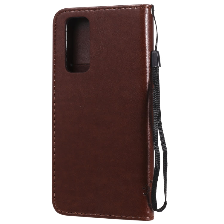 For Huawei Honor 30 Pro Tree & Cat Embossed Pattern Horizontal Flip Leather Case with Holder & Card Slots & Wallet & Lanyard