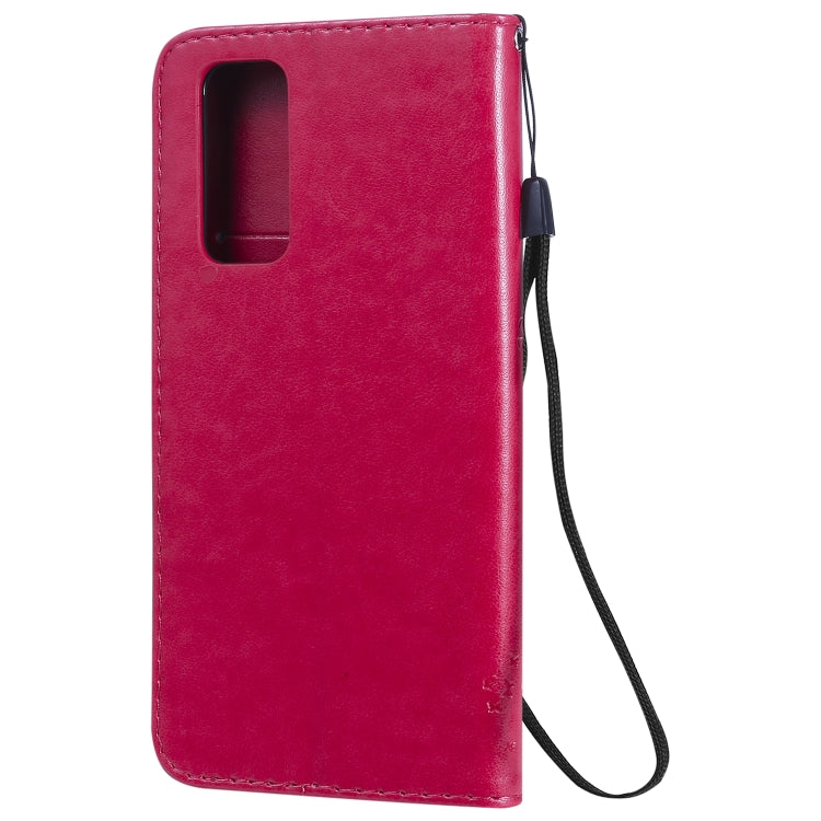 For Huawei Honor 30 Pro Tree & Cat Embossed Pattern Horizontal Flip Leather Case with Holder & Card Slots & Wallet & Lanyard